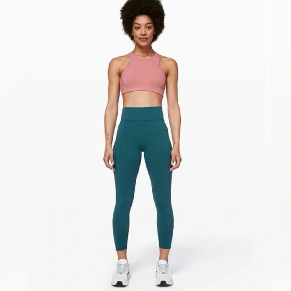 Lululemon In Movement Tight 25" Everlux Bermuda Teal Size 4